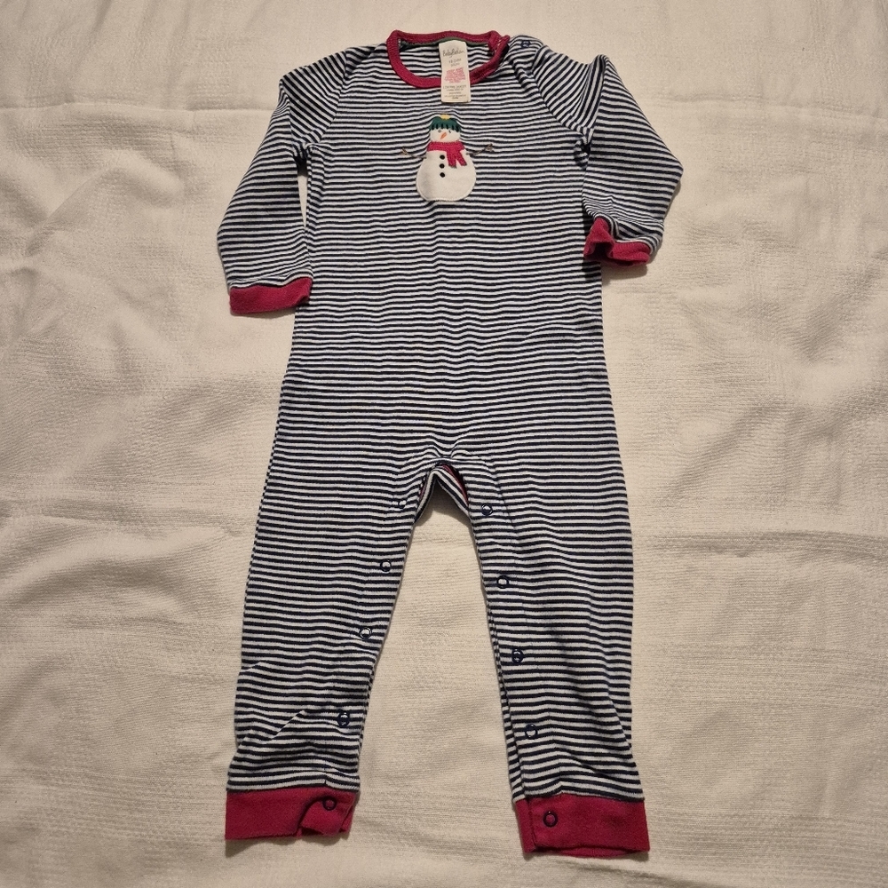 Baby Boden boys or girls 18-24 months months blue and white striped romper VGUC